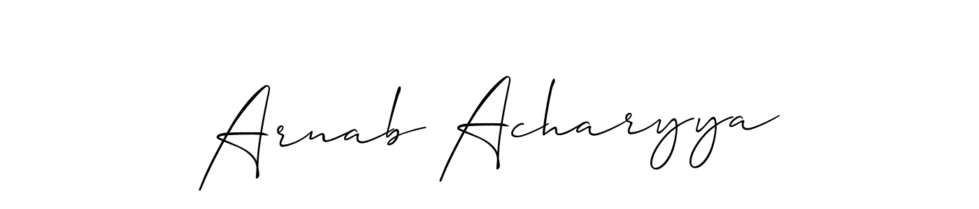 It looks lik you need a new signature style for name Arnab Acharyya. Design unique handwritten (Allison_Script) signature with our free signature maker in just a few clicks. Arnab Acharyya signature style 2 images and pictures png
