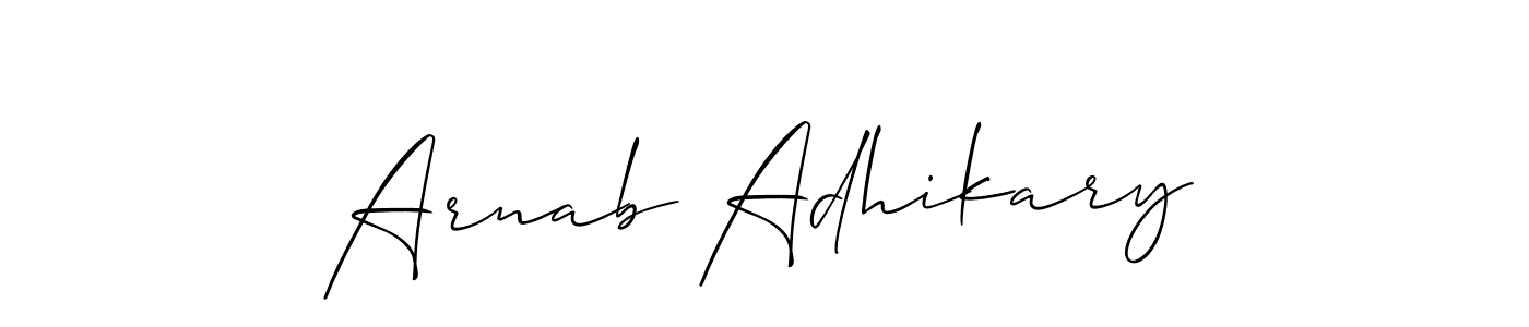 Use a signature maker to create a handwritten signature online. With this signature software, you can design (Allison_Script) your own signature for name Arnab Adhikary. Arnab Adhikary signature style 2 images and pictures png