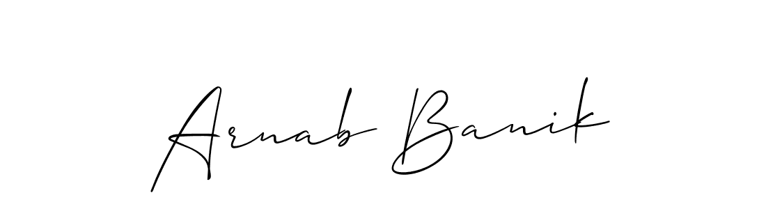 Make a beautiful signature design for name Arnab Banik. With this signature (Allison_Script) style, you can create a handwritten signature for free. Arnab Banik signature style 2 images and pictures png