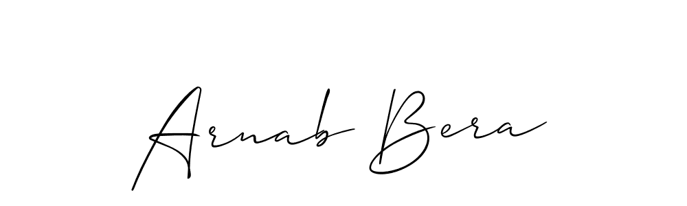 Create a beautiful signature design for name Arnab Bera. With this signature (Allison_Script) fonts, you can make a handwritten signature for free. Arnab Bera signature style 2 images and pictures png