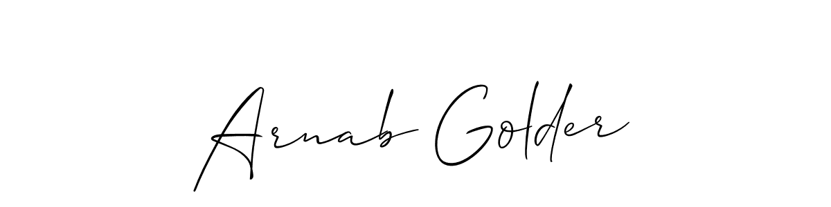 The best way (Allison_Script) to make a short signature is to pick only two or three words in your name. The name Arnab Golder include a total of six letters. For converting this name. Arnab Golder signature style 2 images and pictures png