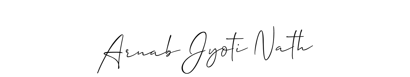 The best way (Allison_Script) to make a short signature is to pick only two or three words in your name. The name Arnab Jyoti Nath include a total of six letters. For converting this name. Arnab Jyoti Nath signature style 2 images and pictures png