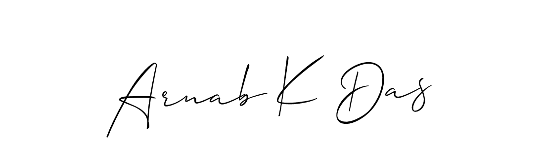 Also You can easily find your signature by using the search form. We will create Arnab K Das name handwritten signature images for you free of cost using Allison_Script sign style. Arnab K Das signature style 2 images and pictures png