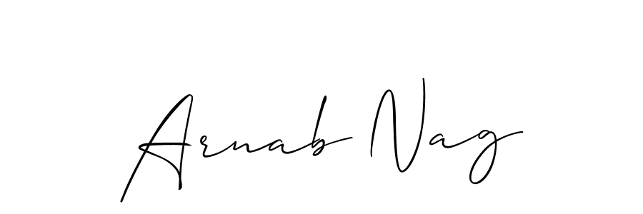 Design your own signature with our free online signature maker. With this signature software, you can create a handwritten (Allison_Script) signature for name Arnab Nag. Arnab Nag signature style 2 images and pictures png