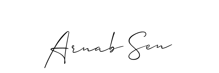 The best way (Allison_Script) to make a short signature is to pick only two or three words in your name. The name Arnab Sen include a total of six letters. For converting this name. Arnab Sen signature style 2 images and pictures png