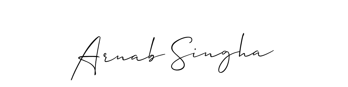 The best way (Allison_Script) to make a short signature is to pick only two or three words in your name. The name Arnab Singha include a total of six letters. For converting this name. Arnab Singha signature style 2 images and pictures png