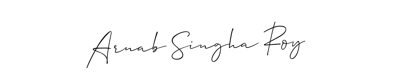 You should practise on your own different ways (Allison_Script) to write your name (Arnab Singha Roy) in signature. don't let someone else do it for you. Arnab Singha Roy signature style 2 images and pictures png
