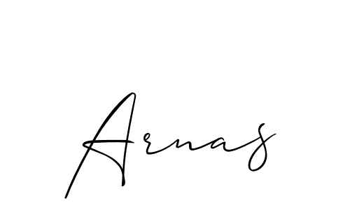 Make a beautiful signature design for name Arnas. With this signature (Allison_Script) style, you can create a handwritten signature for free. Arnas signature style 2 images and pictures png