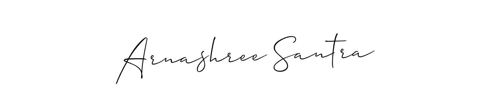 Also You can easily find your signature by using the search form. We will create Arnashree Santra name handwritten signature images for you free of cost using Allison_Script sign style. Arnashree Santra signature style 2 images and pictures png
