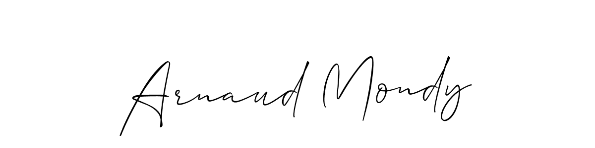 Create a beautiful signature design for name Arnaud Mondy. With this signature (Allison_Script) fonts, you can make a handwritten signature for free. Arnaud Mondy signature style 2 images and pictures png