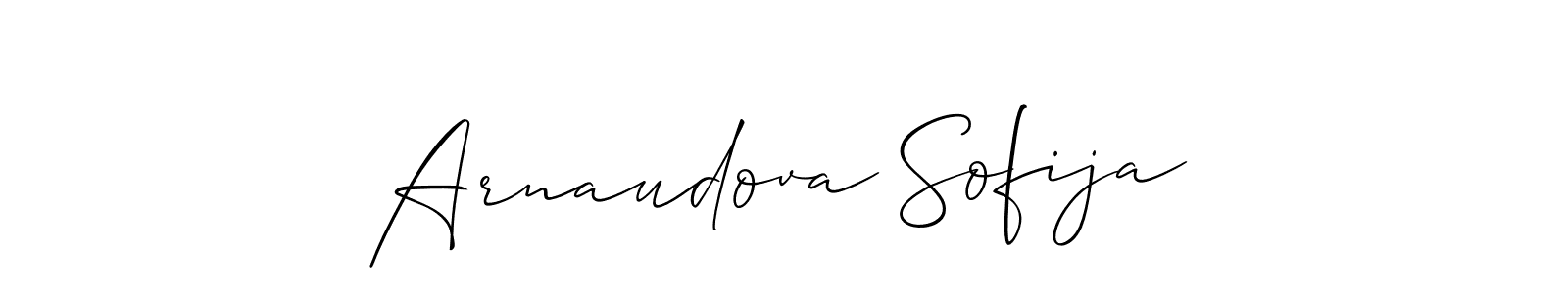 How to make Arnaudova Sofija name signature. Use Allison_Script style for creating short signs online. This is the latest handwritten sign. Arnaudova Sofija signature style 2 images and pictures png