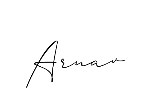 Create a beautiful signature design for name Arnav. With this signature (Allison_Script) fonts, you can make a handwritten signature for free. Arnav signature style 2 images and pictures png