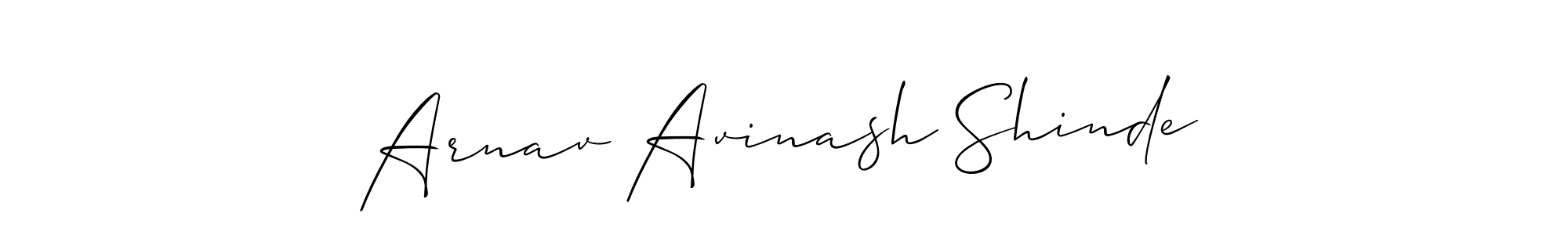 Design your own signature with our free online signature maker. With this signature software, you can create a handwritten (Allison_Script) signature for name Arnav Avinash Shinde. Arnav Avinash Shinde signature style 2 images and pictures png