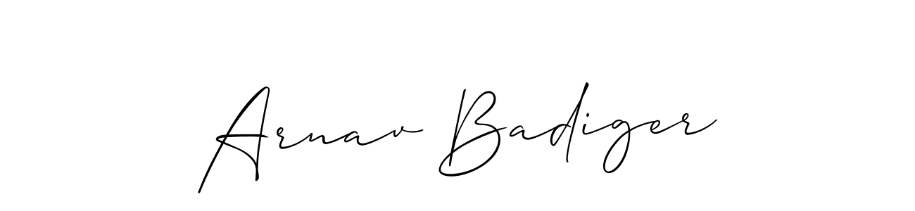 Design your own signature with our free online signature maker. With this signature software, you can create a handwritten (Allison_Script) signature for name Arnav Badiger. Arnav Badiger signature style 2 images and pictures png