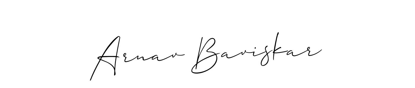 if you are searching for the best signature style for your name Arnav Baviskar. so please give up your signature search. here we have designed multiple signature styles  using Allison_Script. Arnav Baviskar signature style 2 images and pictures png
