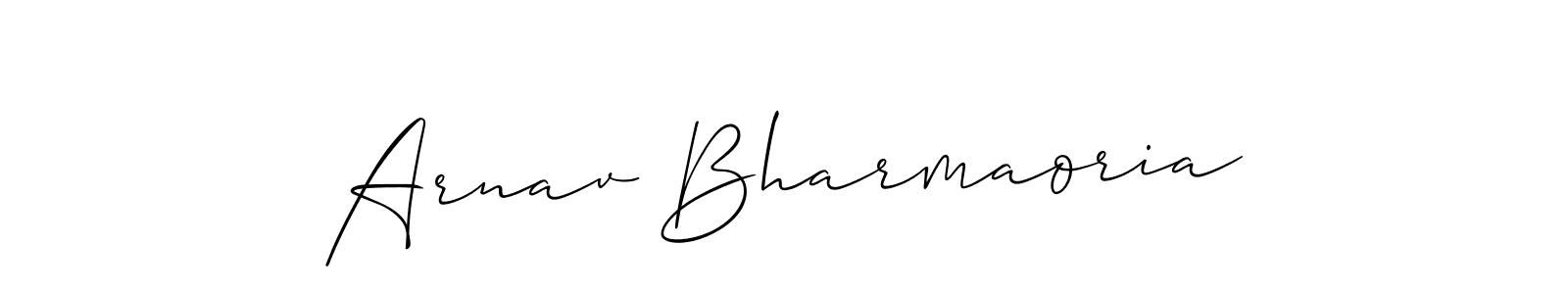 if you are searching for the best signature style for your name Arnav Bharmaoria. so please give up your signature search. here we have designed multiple signature styles  using Allison_Script. Arnav Bharmaoria signature style 2 images and pictures png