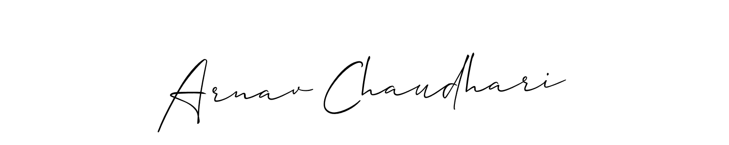 You should practise on your own different ways (Allison_Script) to write your name (Arnav Chaudhari) in signature. don't let someone else do it for you. Arnav Chaudhari signature style 2 images and pictures png