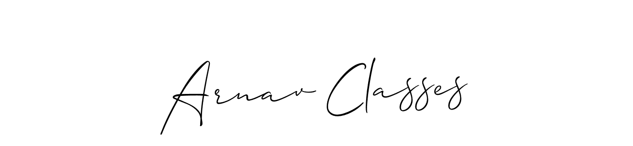 You should practise on your own different ways (Allison_Script) to write your name (Arnav Classes) in signature. don't let someone else do it for you. Arnav Classes signature style 2 images and pictures png