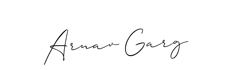 The best way (Allison_Script) to make a short signature is to pick only two or three words in your name. The name Arnav Garg include a total of six letters. For converting this name. Arnav Garg signature style 2 images and pictures png
