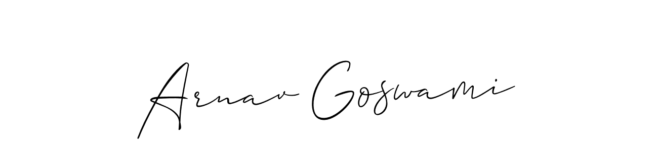 You should practise on your own different ways (Allison_Script) to write your name (Arnav Goswami) in signature. don't let someone else do it for you. Arnav Goswami signature style 2 images and pictures png