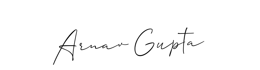 How to make Arnav Gupta name signature. Use Allison_Script style for creating short signs online. This is the latest handwritten sign. Arnav Gupta signature style 2 images and pictures png