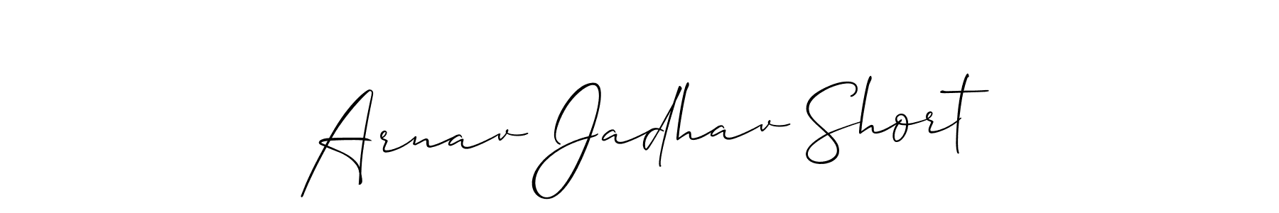 The best way (Allison_Script) to make a short signature is to pick only two or three words in your name. The name Arnav Jadhav Short include a total of six letters. For converting this name. Arnav Jadhav Short signature style 2 images and pictures png