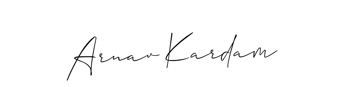 Arnav Kardam stylish signature style. Best Handwritten Sign (Allison_Script) for my name. Handwritten Signature Collection Ideas for my name Arnav Kardam. Arnav Kardam signature style 2 images and pictures png