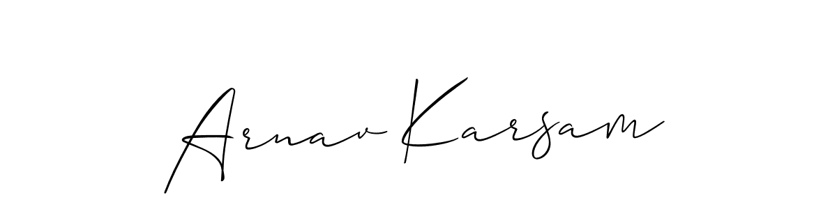 How to make Arnav Karsam signature? Allison_Script is a professional autograph style. Create handwritten signature for Arnav Karsam name. Arnav Karsam signature style 2 images and pictures png