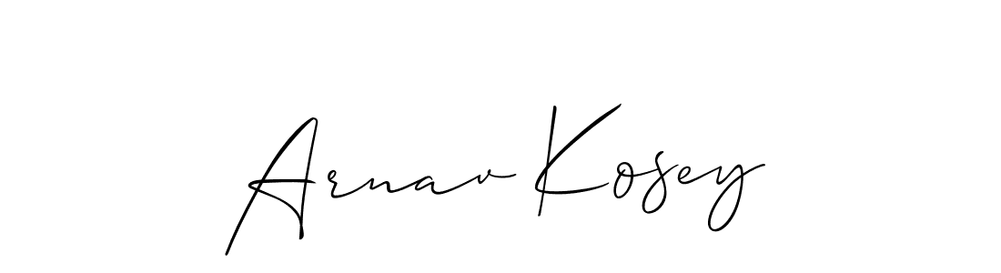 You should practise on your own different ways (Allison_Script) to write your name (Arnav Kosey) in signature. don't let someone else do it for you. Arnav Kosey signature style 2 images and pictures png