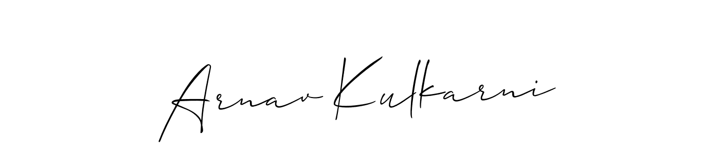 Make a beautiful signature design for name Arnav Kulkarni. With this signature (Allison_Script) style, you can create a handwritten signature for free. Arnav Kulkarni signature style 2 images and pictures png