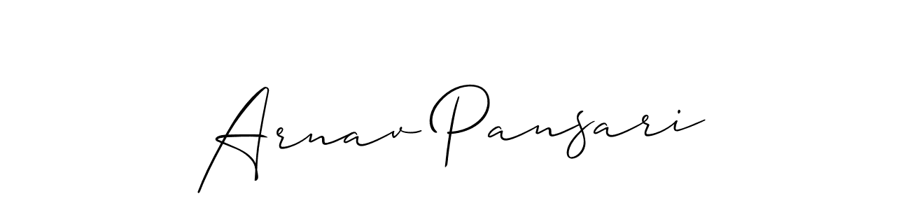 Use a signature maker to create a handwritten signature online. With this signature software, you can design (Allison_Script) your own signature for name Arnav Pansari. Arnav Pansari signature style 2 images and pictures png