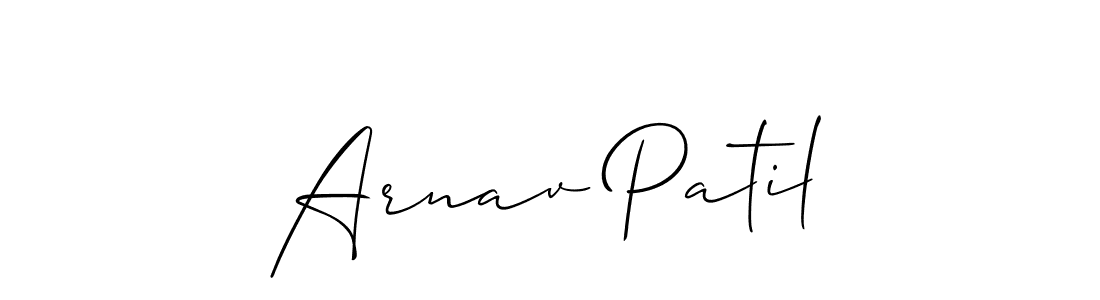 This is the best signature style for the Arnav Patil name. Also you like these signature font (Allison_Script). Mix name signature. Arnav Patil signature style 2 images and pictures png