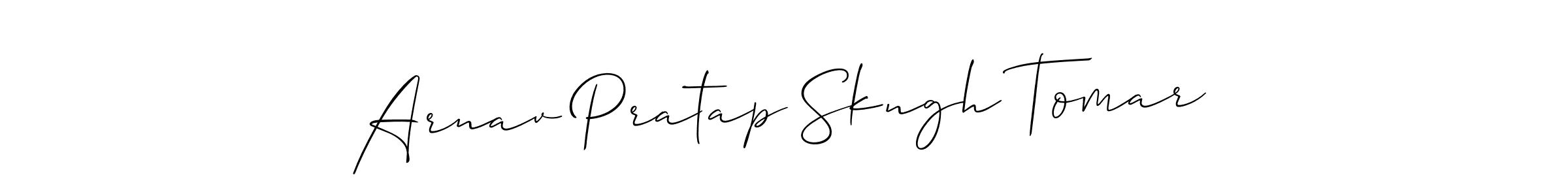 How to make Arnav Pratap Skngh Tomar name signature. Use Allison_Script style for creating short signs online. This is the latest handwritten sign. Arnav Pratap Skngh Tomar signature style 2 images and pictures png