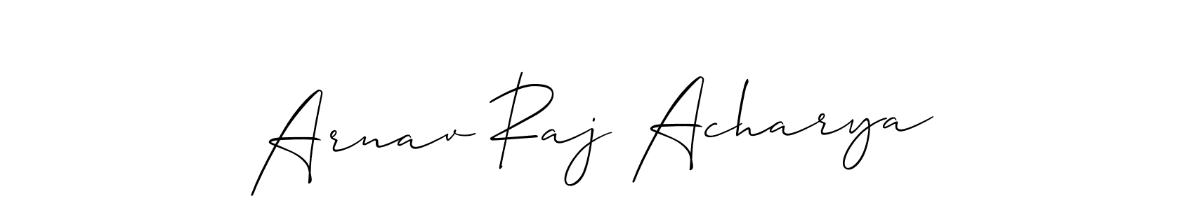 How to Draw Arnav Raj Acharya signature style? Allison_Script is a latest design signature styles for name Arnav Raj Acharya. Arnav Raj Acharya signature style 2 images and pictures png