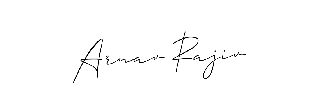 Design your own signature with our free online signature maker. With this signature software, you can create a handwritten (Allison_Script) signature for name Arnav Rajiv. Arnav Rajiv signature style 2 images and pictures png