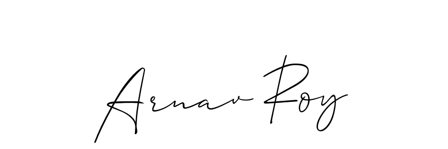 The best way (Allison_Script) to make a short signature is to pick only two or three words in your name. The name Arnav Roy include a total of six letters. For converting this name. Arnav Roy signature style 2 images and pictures png
