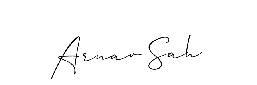 Also You can easily find your signature by using the search form. We will create Arnav Sah name handwritten signature images for you free of cost using Allison_Script sign style. Arnav Sah signature style 2 images and pictures png