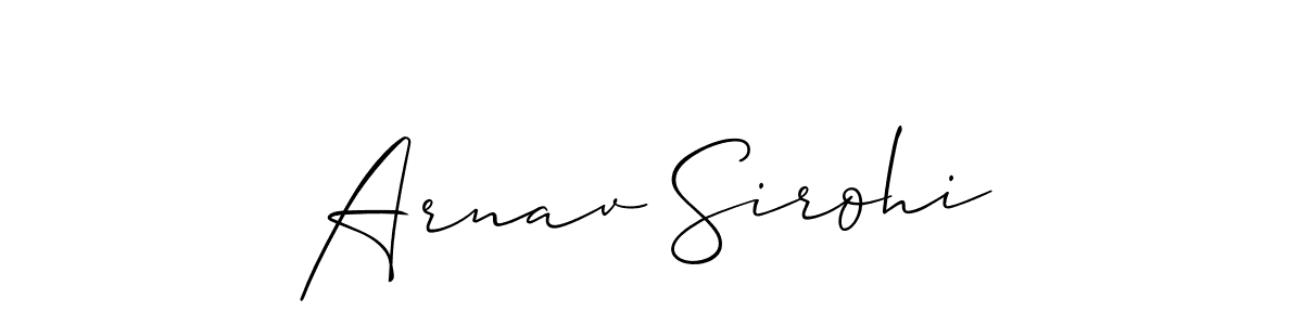 Create a beautiful signature design for name Arnav Sirohi. With this signature (Allison_Script) fonts, you can make a handwritten signature for free. Arnav Sirohi signature style 2 images and pictures png