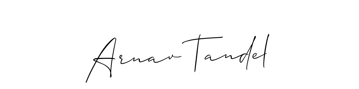 Make a beautiful signature design for name Arnav Tandel. With this signature (Allison_Script) style, you can create a handwritten signature for free. Arnav Tandel signature style 2 images and pictures png