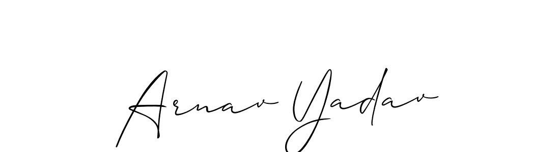 The best way (Allison_Script) to make a short signature is to pick only two or three words in your name. The name Arnav Yadav include a total of six letters. For converting this name. Arnav Yadav signature style 2 images and pictures png