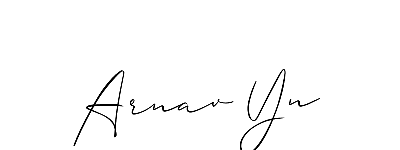 How to make Arnav Yn signature? Allison_Script is a professional autograph style. Create handwritten signature for Arnav Yn name. Arnav Yn signature style 2 images and pictures png