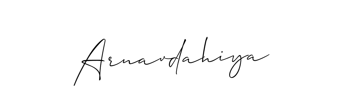 The best way (Allison_Script) to make a short signature is to pick only two or three words in your name. The name Arnavdahiya include a total of six letters. For converting this name. Arnavdahiya signature style 2 images and pictures png