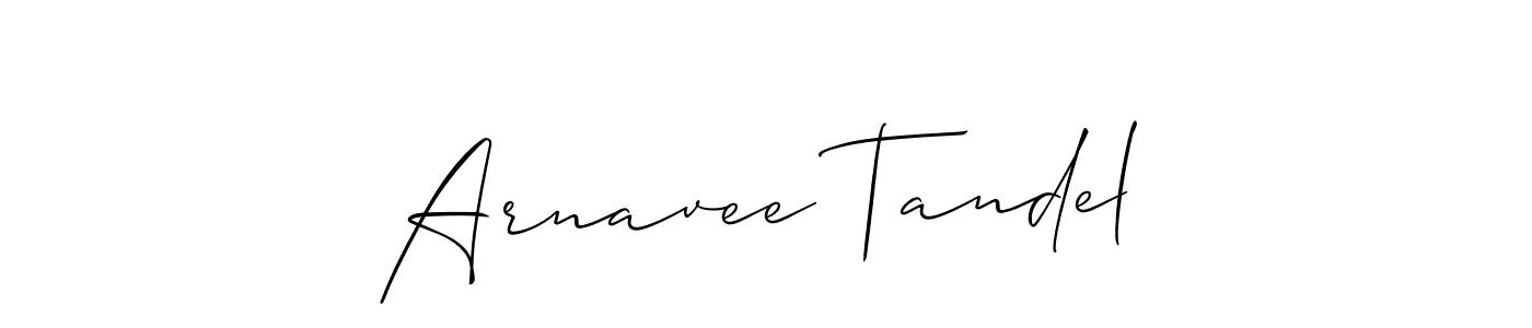 Also You can easily find your signature by using the search form. We will create Arnavee Tandel name handwritten signature images for you free of cost using Allison_Script sign style. Arnavee Tandel signature style 2 images and pictures png