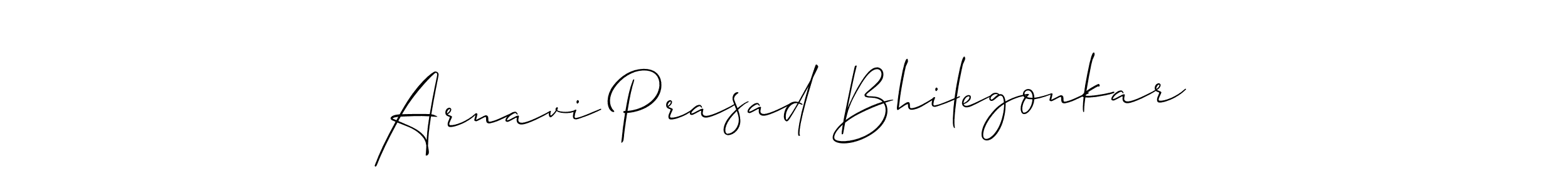 Use a signature maker to create a handwritten signature online. With this signature software, you can design (Allison_Script) your own signature for name Arnavi Prasad Bhilegonkar. Arnavi Prasad Bhilegonkar signature style 2 images and pictures png