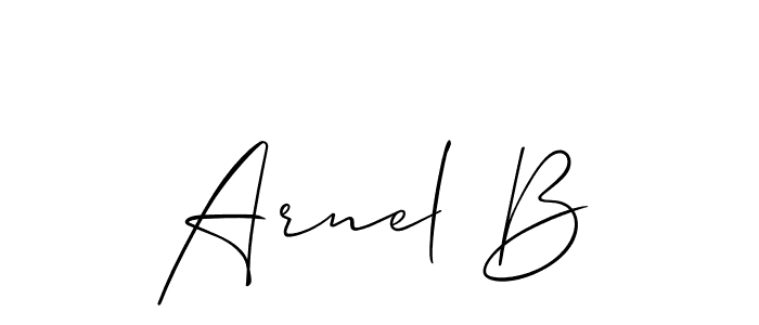 Also we have Arnel B name is the best signature style. Create professional handwritten signature collection using Allison_Script autograph style. Arnel B signature style 2 images and pictures png