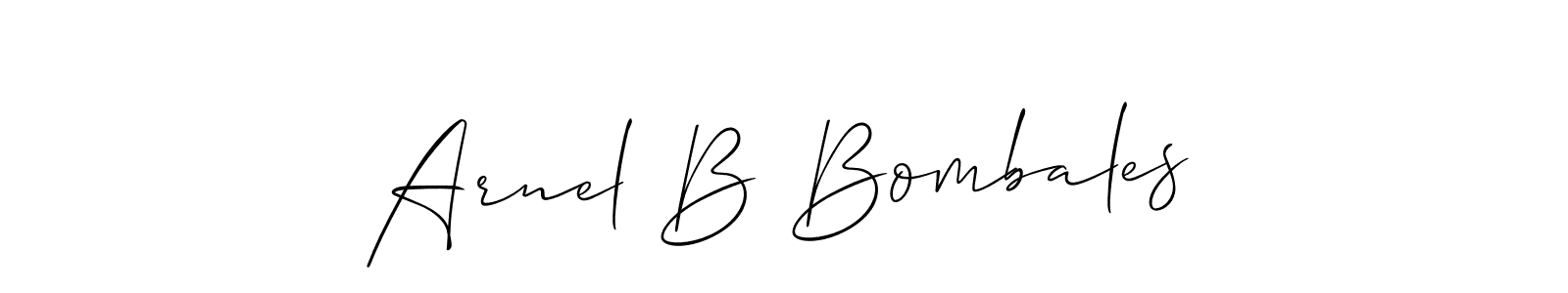 if you are searching for the best signature style for your name Arnel B Bombales. so please give up your signature search. here we have designed multiple signature styles  using Allison_Script. Arnel B Bombales signature style 2 images and pictures png