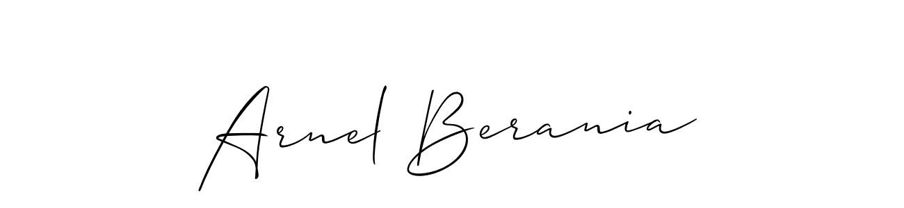 How to make Arnel Berania signature? Allison_Script is a professional autograph style. Create handwritten signature for Arnel Berania name. Arnel Berania signature style 2 images and pictures png