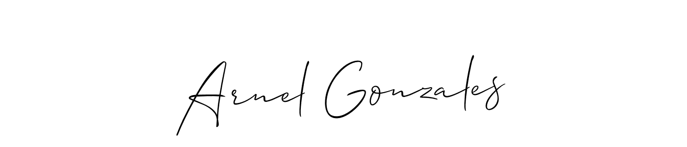 Allison_Script is a professional signature style that is perfect for those who want to add a touch of class to their signature. It is also a great choice for those who want to make their signature more unique. Get Arnel Gonzales name to fancy signature for free. Arnel Gonzales signature style 2 images and pictures png