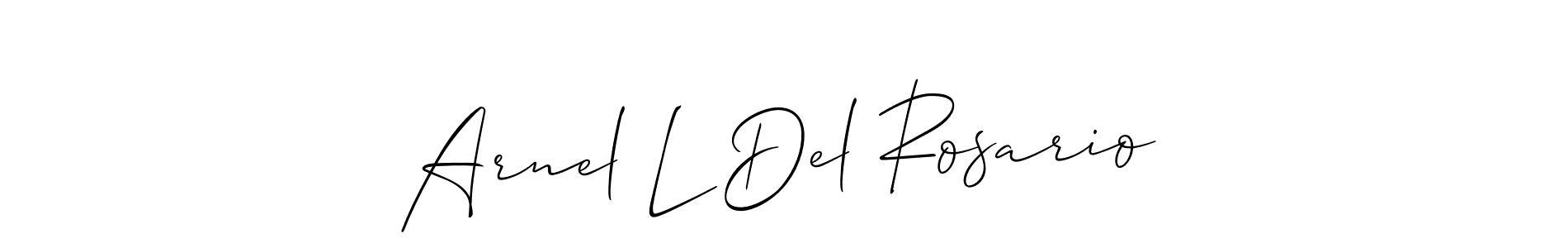 Create a beautiful signature design for name Arnel L Del Rosario. With this signature (Allison_Script) fonts, you can make a handwritten signature for free. Arnel L Del Rosario signature style 2 images and pictures png