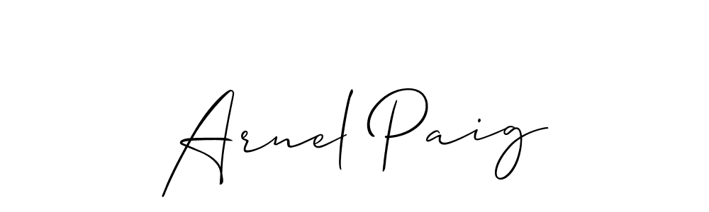 Arnel Paig stylish signature style. Best Handwritten Sign (Allison_Script) for my name. Handwritten Signature Collection Ideas for my name Arnel Paig. Arnel Paig signature style 2 images and pictures png